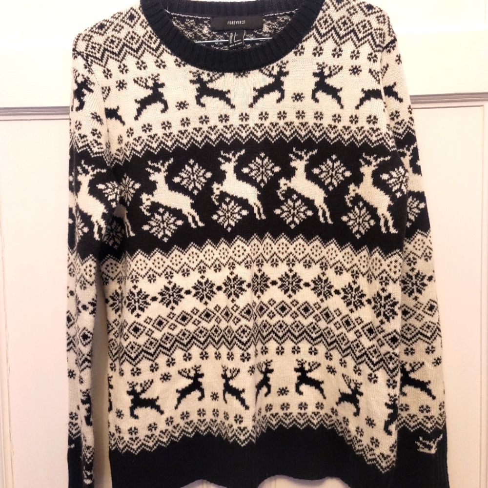 Christmas reindeer faor isle sweater small